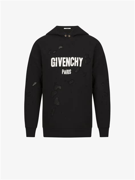 white givenchy paris hoodie|Givenchy Paris sweatshirt destroyed.